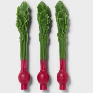 Threshold Beet Taper Candles - Green and Pink